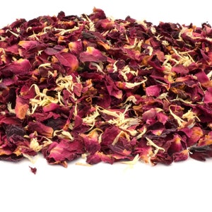 Mélange de confettis de mariage n° 31 confettis naturels confettis véritables pétales panier fille de fleur confettis biodégradables fleurs séchées rose glacée 1 l