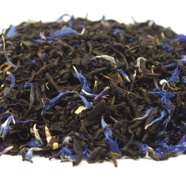 Thé noir bleu Earl Grey bio 50g 200g Thé à la bergamote - Haute qualité - Thé en vrac de la meilleure qualité - Fournisseur de l'UE