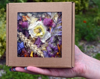 Caja de confeti de flores secas biodegradables / Decoración natural para mesa de boda