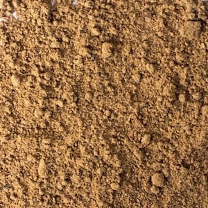 May include: A close-up of a pile of ground cinnamon, a brown spice used in baking and cooking.