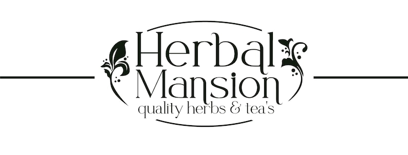 the logo for herdale mansion quality herbs and teas