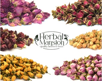 Dried Rose Buds Petals and Flowers  - Edible Roses 5g-100g