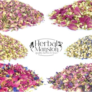 Confettis biodégradables | 68 types | Confettis de mariage | Confettis de fille d'honneur | Confettis de vrais pétales | Fleurs séchées confettis naturels