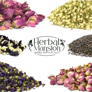 Various Edible Dried Flowers 60 Types - Soap Bath Bomb Candle Natural Wedding Confetti DIY Arts Crafts Supplies Potpourri Decoration