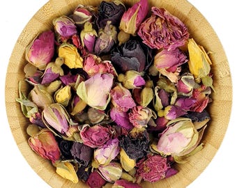 Organic Dried Rose Buds - Rose Petals - Rose Flowers - Candle Soap Making - Wedding Favors - Bath Bomb - Craft Supplies - Dried Flowers