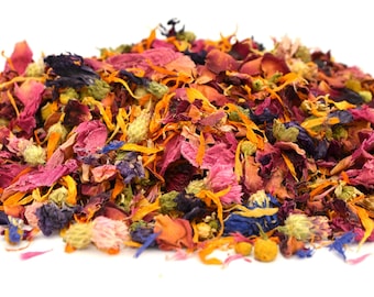 Boho Multicolor Wedding Confetti, Biodegradable Real Petal Mix, Summer No. 21, 1L