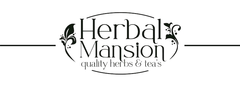 the logo for herdale mansion quality herbs and teas