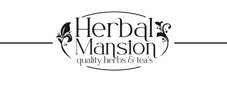 the logo for herdale mansion quality herbs and teas