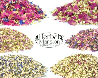 Natuurlijke confetti | 68 soorten | Bruiloftconfetti | Bloemenmeisje echte bloemblaadjesconfetti | Biologisch afbreekbare confetti gedroogde bloem jasmijn roos lavendel