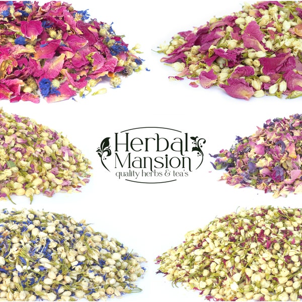 Coriandoli naturali / 68 tipi / Coriandoli nuziali / Coriandoli petali veri della ragazza dei fiori / Coriandoli biodegradabili Fiori secchi Gelsomino Rosa Lavanda