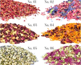 Confeti natural para bodas / 68 tipos / Confeti biodegradable / Confeti para damitas de honor / Confeti de pétalos reales / Confeti natural de flores secas