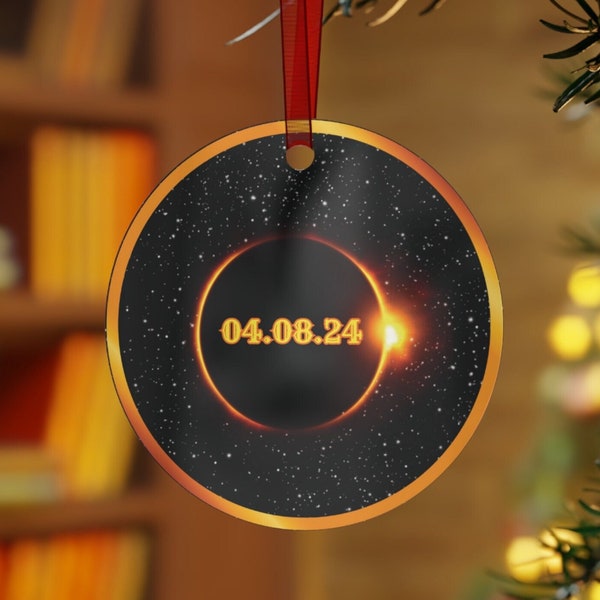 Eclipse Ornament, Total Solar Eclipse 2024, Solar Eclipse Gifts, Lunar Eclipse, April 8 2024, Astronomy Gifts, Stocking stuffer for men,