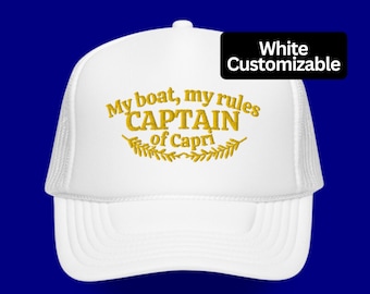 Personalized Captain Trucker Hat: Embroidered Boating Gift