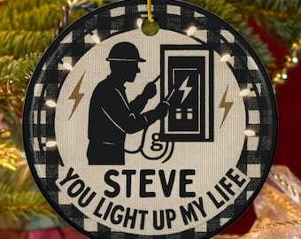 Custom Electrician Christmas Ornament, Electrician Life Stocking Stuffer, Electrical Worker Xmas Tree Decor,