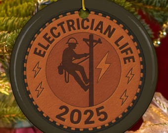 Custom Electrician Christmas Ornament, Electrician Life Stocking Stuffer, Electrical Worker Xmas Tree Decor,