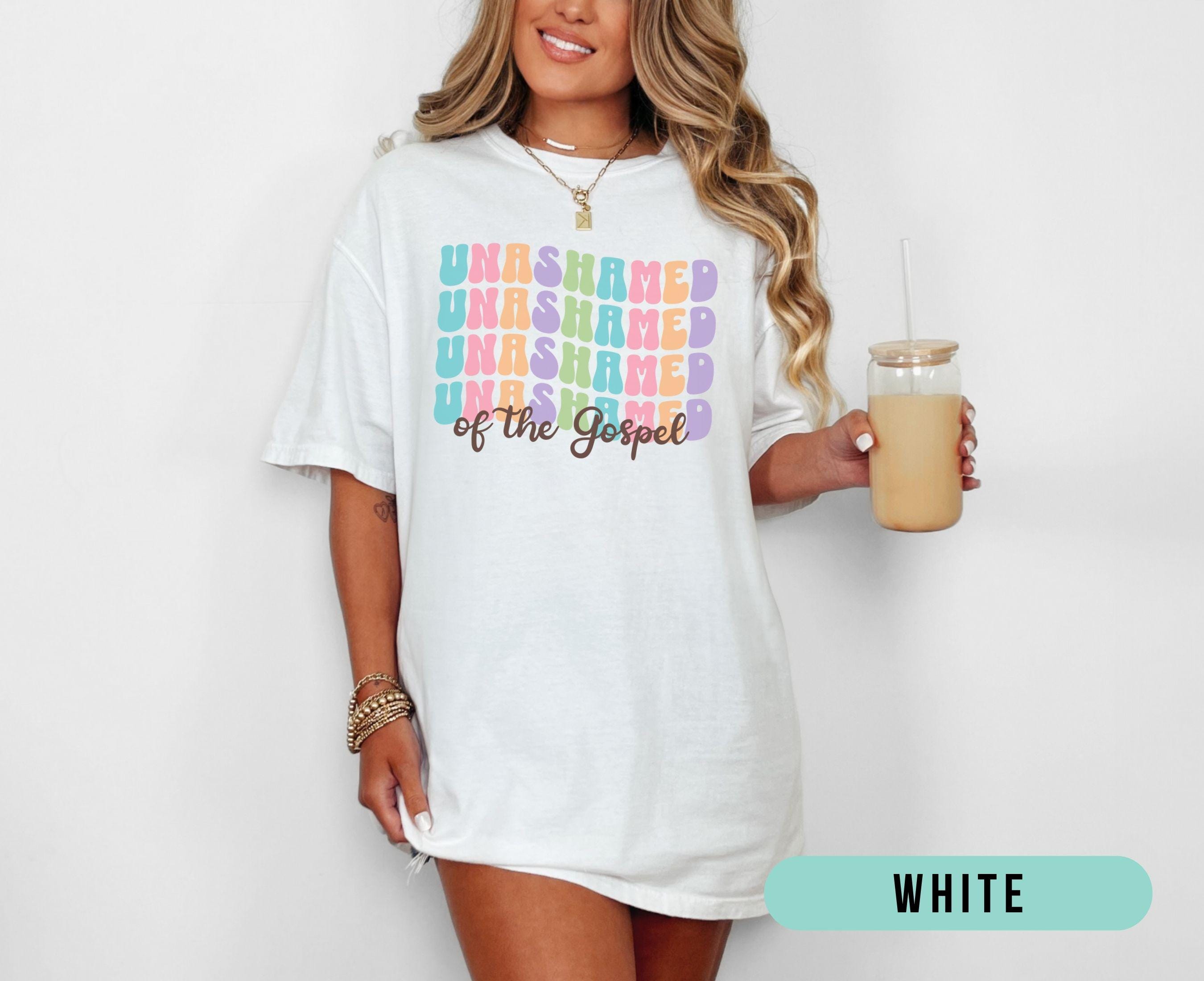 Retro Unashamed of the Gospel Christian Shirt, Trendy Comfort Colors Jesus Faith Tee, Cute Church Tshirt for Women, Gift for Christian Mom