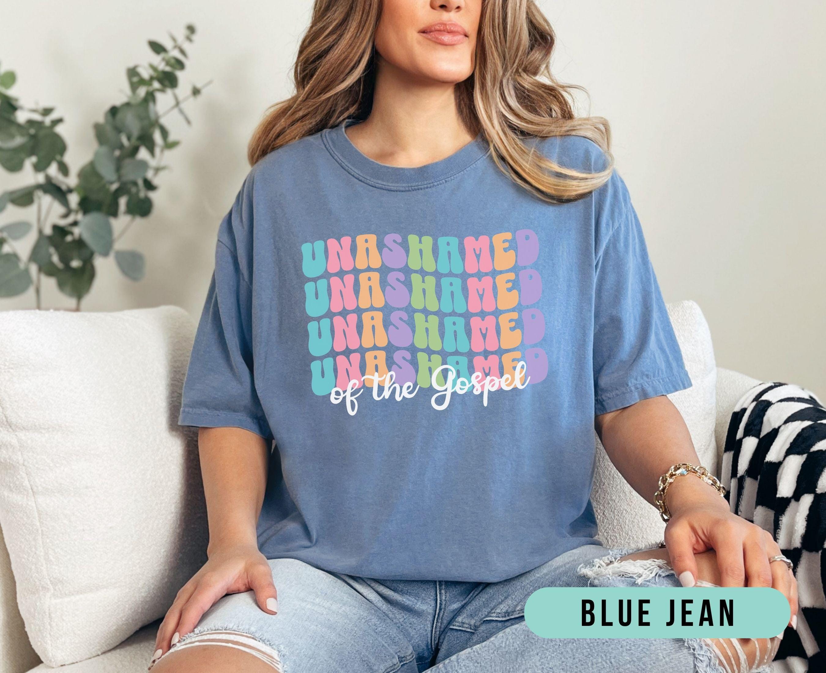 Retro Unashamed of the Gospel Christian Shirt, Trendy Comfort Colors Jesus Faith Tee, Cute Church Tshirt for Women, Gift for Christian Mom