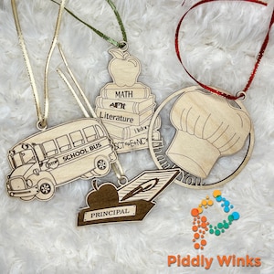 School Ornaments Set, svg files, Christmas, Toys, Glowforge, Gift, laser