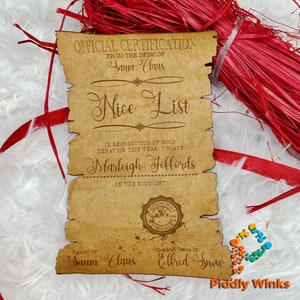 Santa&#39;s Nice List Scroll, SVG file ONLY, Glowforge, Laser, Kraft-Tex