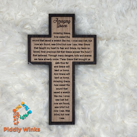 Amazing Grace Framed With Lyrics in Cross Svg Digital 