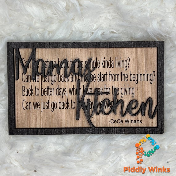 Mama's Kitchen Framed With Lyrics Svg Digital Download 