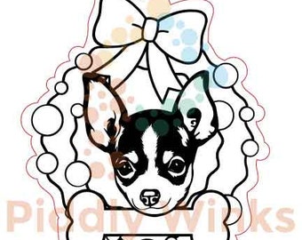 Shorthair Chihuahua Ornament, svg, numérique, télécharger, chien, canin, K9, cadeau, laser, Glowforge