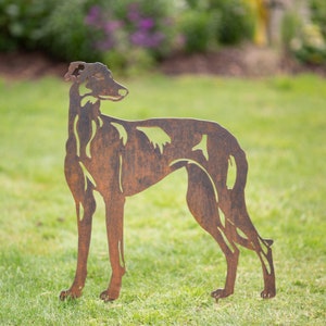 Sally the Greyhound Dog *pet memorial* Rusty Garden Art