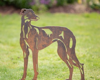 Sally the Greyhound Dog *pet memorial* Rusty Garden Art