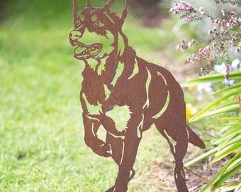 Kelly Kelpie -Rusty Garden Metal Art- Pet Memorial - Rusty Dog Sculpture - High Demand
