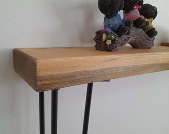 Wood and Metal Hairpin Legs Console with 2 metal legs, Entryway Table, Rustic Hallway 5 cm thickness