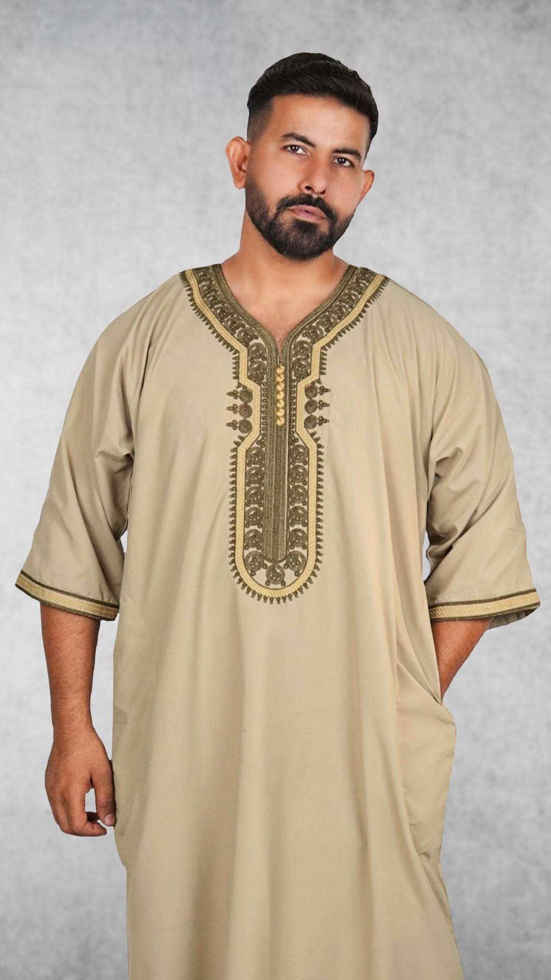 Men's Moroccan Thobe Djellaba, Full Sleeves, Kaftan Style - Etsy