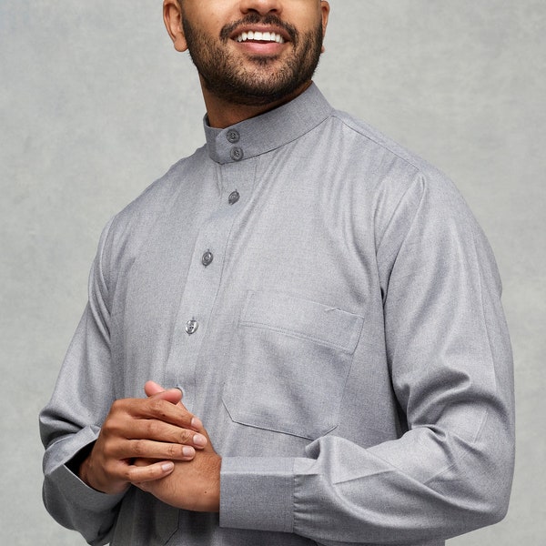 Caftan Jubbah Jubba Thobe Thoab Kaudura Qamees pour hommes, style islamique saoudien (idéal pour l'hiver)