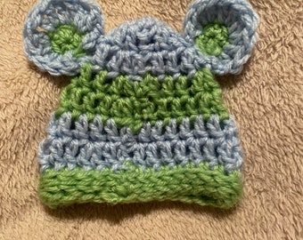 Handmade crochet baby beanie