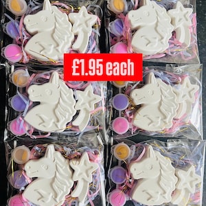 Unicorn party bag filler, paint your own Unicorn, kids party favour, unicorn party theme, kids plaster craft kit, kids birthday