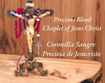 Kostbares Blut Jesus Christus, Seilrosenkranz, geknoteter Rosenkranz, verstellbarer Rosenkranz, roter Rosenkranz, Rosenkranz Kostbares Blut, handgefertigte Sangre Preciosa