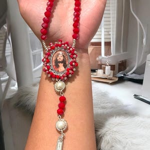 Rosario rosso, Preziosissimo Sangue di Gesù Cristo, Coroncina del Preziosissimo Sangue, fatta a mano, Preziosissimo Sangue di Gesù Cristo, Coroncina del Preziosissimo Sangue,