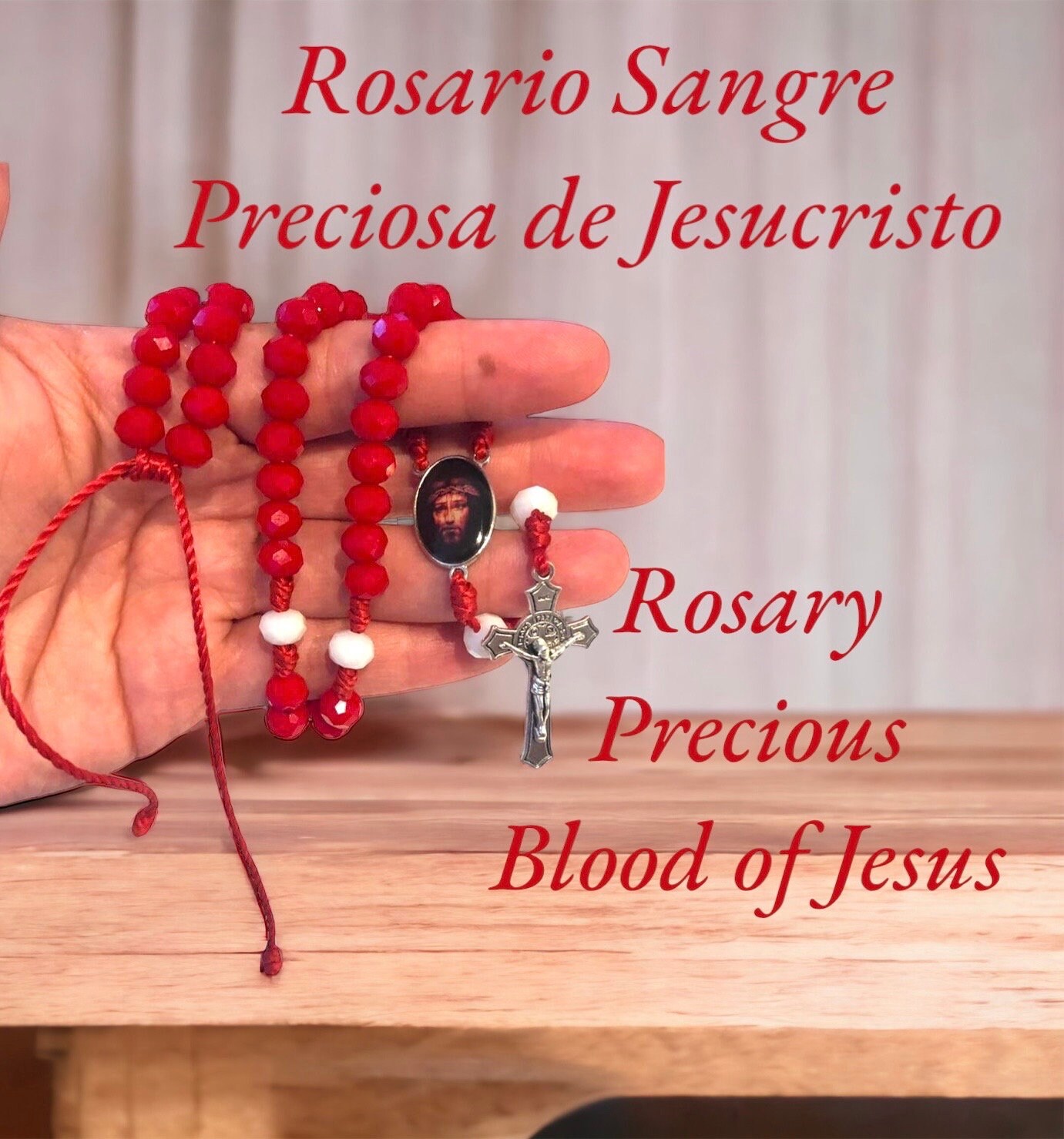 Precious Blood Jesus Christ, Rope Rosary, Knotted Rosary, Adjustable ...