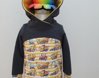 Truck print toddler hoodie, Age 2