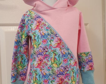 Dragon print girl's hoodie, Age 5-6