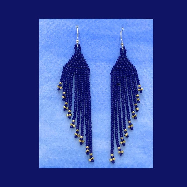 Beaded Fringe Wing Earrings