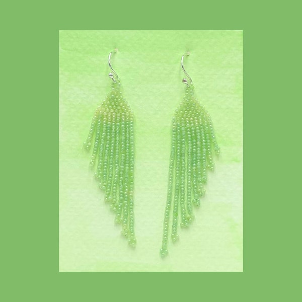 Beaded Fringe Wing Earrings