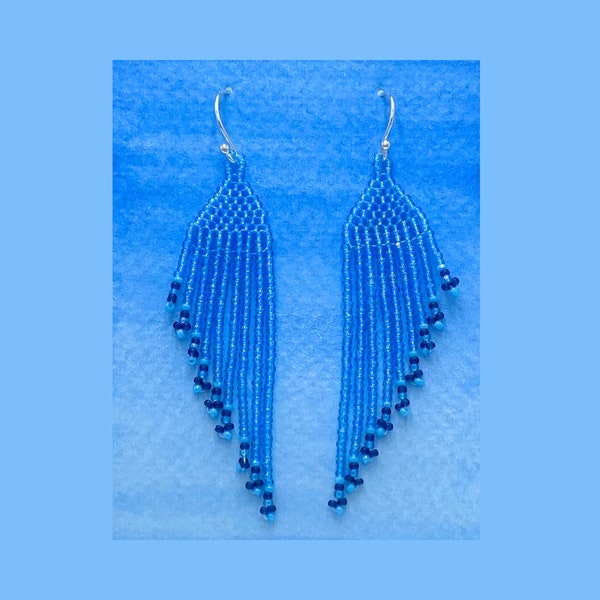 Beaded Fringe Wing Earrings