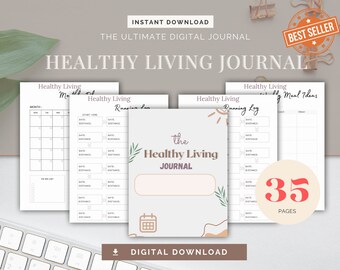 Diario de vida saludable, Diario de autocuidado, diario de gratitud, diario de bienestar, ley de atracción, cheque de manifestación, manifestación de dinero