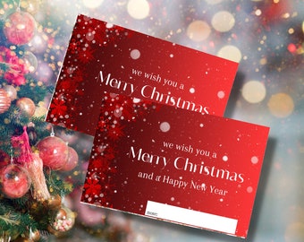 Tarjeta de Feliz Navidad, Plantilla de Tarjeta de Felicitación de Gracias de Navidad, Tarjeta de Agradecimiento, Tarjeta de Felicitación de Navidad editable, Tarjeta Electrónica