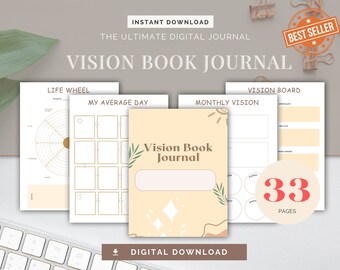 Vision Book Journal.pdf / Encuentre su pasión imprimible / Páginas de coaching de vida / Diario de desarrollo personal / Diario del despertar