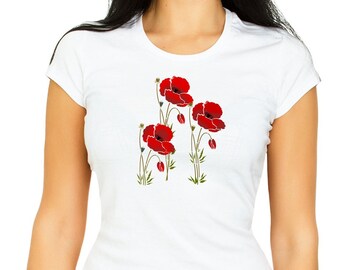 Poppy Flower Shirt - Etsy Ireland