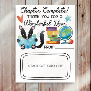 End of School Gift Card Holder, Teacher Gift,  Printable, Instant Download
