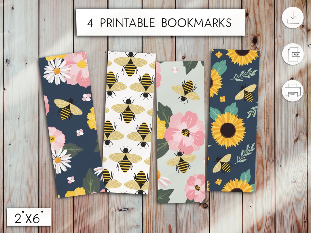 Honey Bee Bookmarks, Instant Download, Printable - Etsy Australia