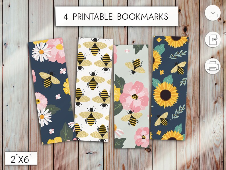 Honey Bee Bookmarks, Instant Download, Printable - Etsy Australia