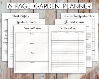 6 Page Garden Planner, Printable, Instant Download